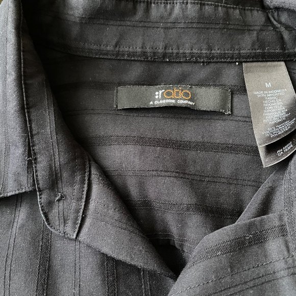 4/$25 Ratio Claiborne Company Stripe Button Down Shirt M‎ - Picture 7 of 7